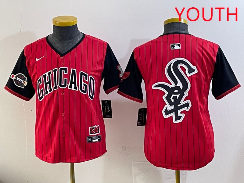 Youth Chicago White Sox Blank Red Stripe Joint Name Nike 2025 MLB Jersey style 23